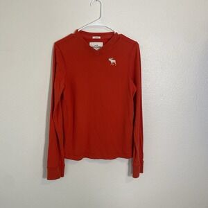 Abercrombie Fitch Kids Muscle Shirt Mens XL‎ Orange Long Sleeve Cotton